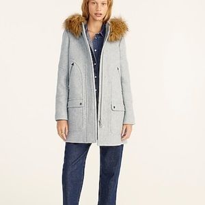 J. Crew Chateau parka in Italian stadium-cloth wool- NO FUR TRIM on hood